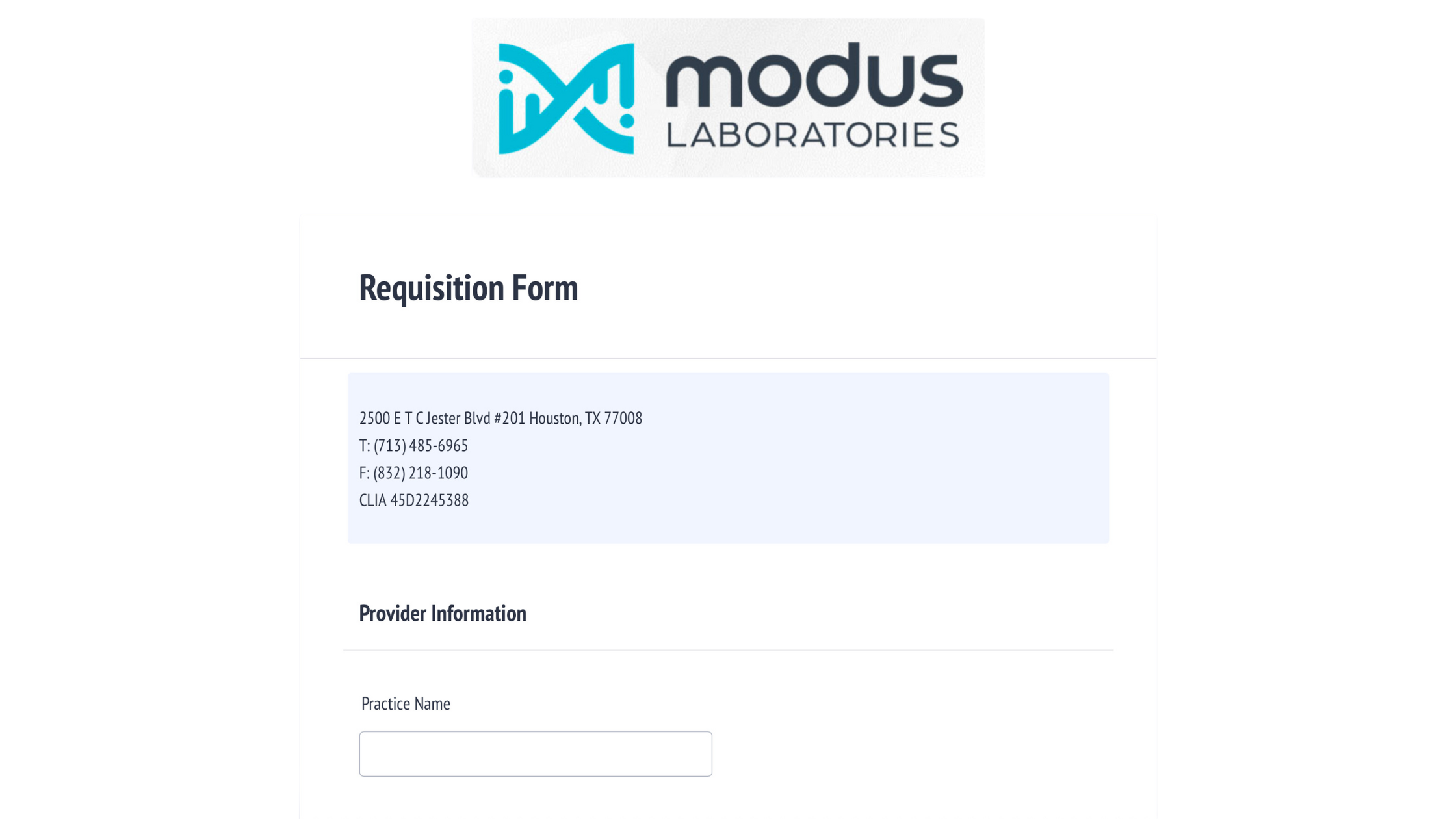 Requisition Form